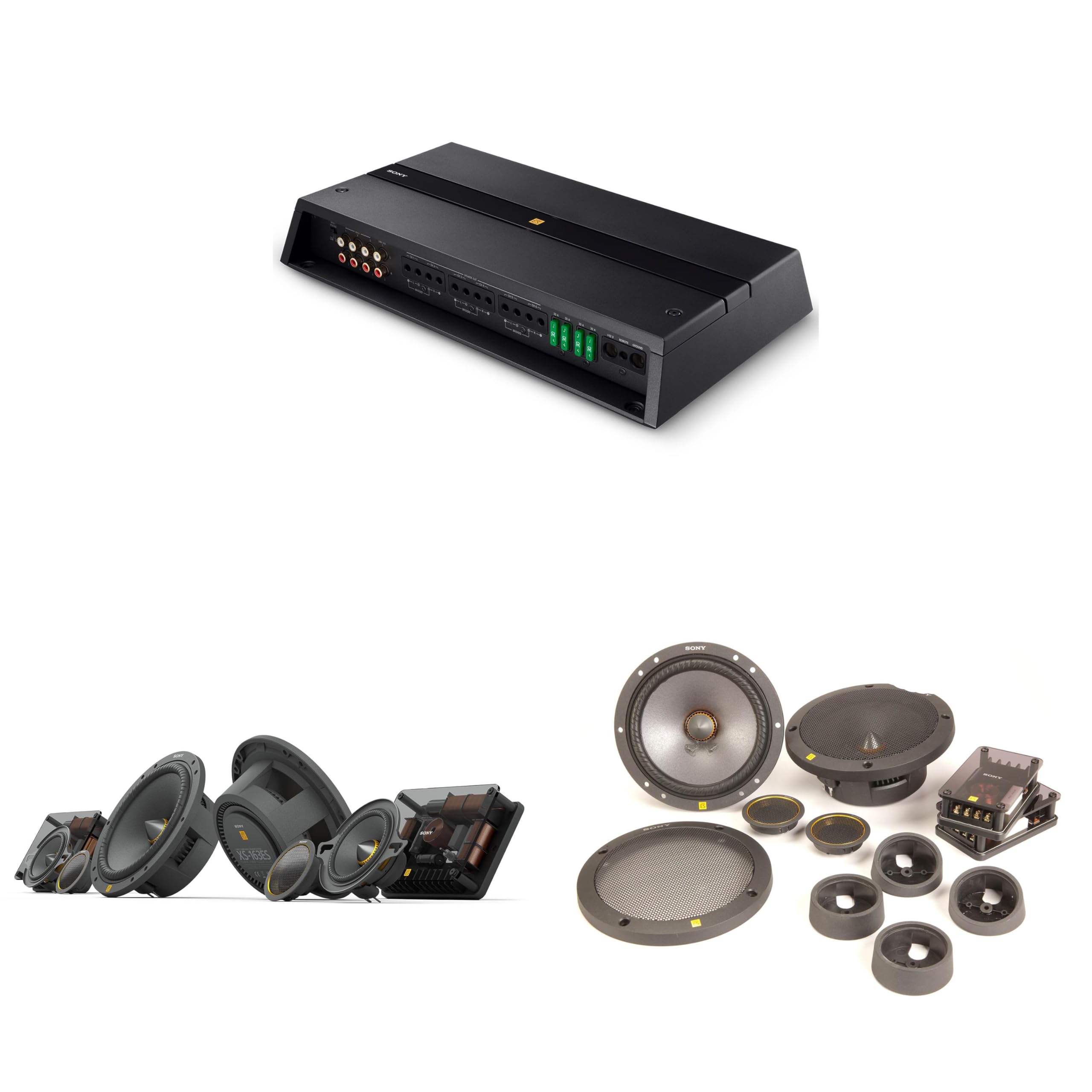 Sony XS-163ES XS-162ES 6.5 in XM-6ES Amplifier Bundle