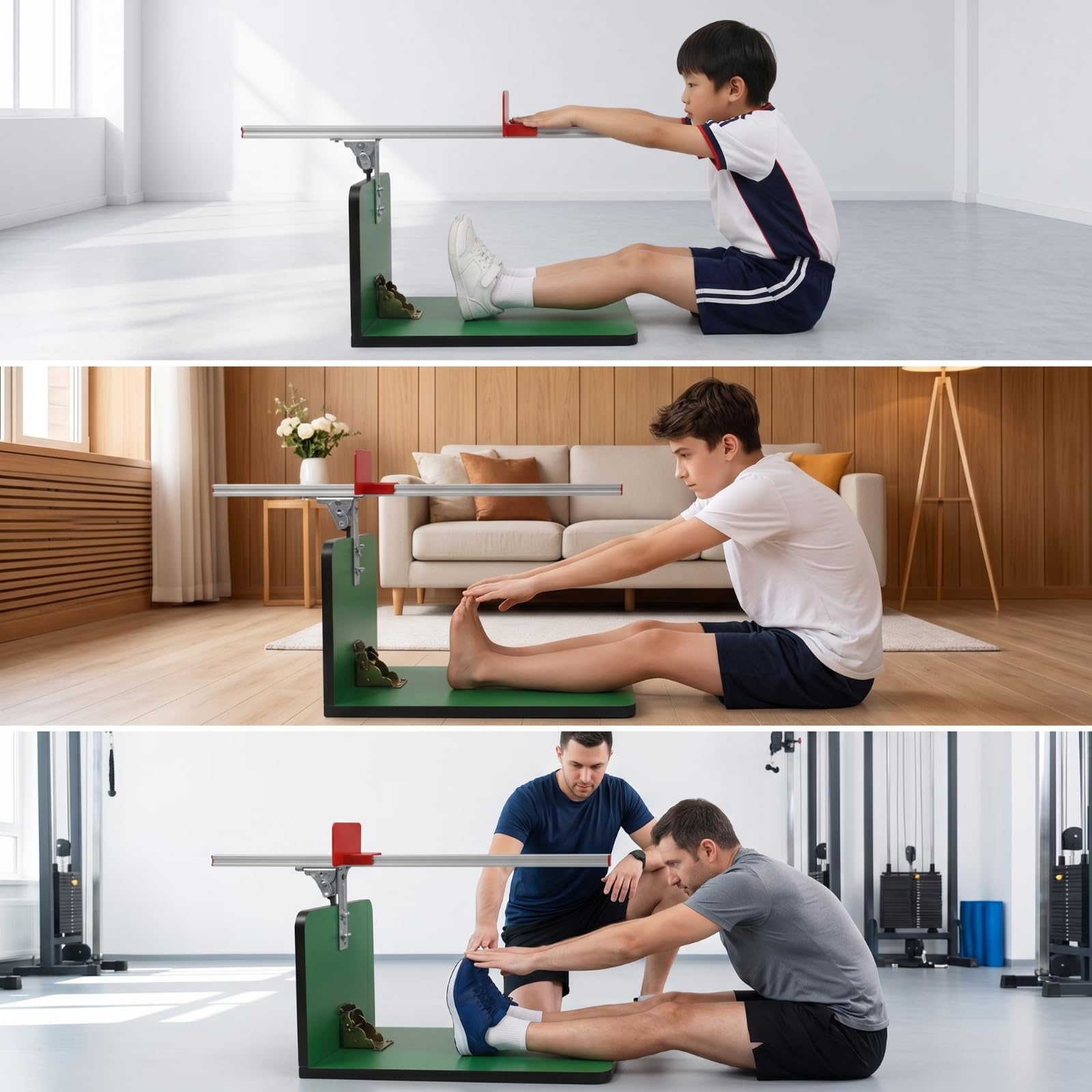 Cassetta Sit And Reach Robusto Dispositivo di Prova di Allungamento Preciso Attrezzatura Sportiva per Atleti, Casa