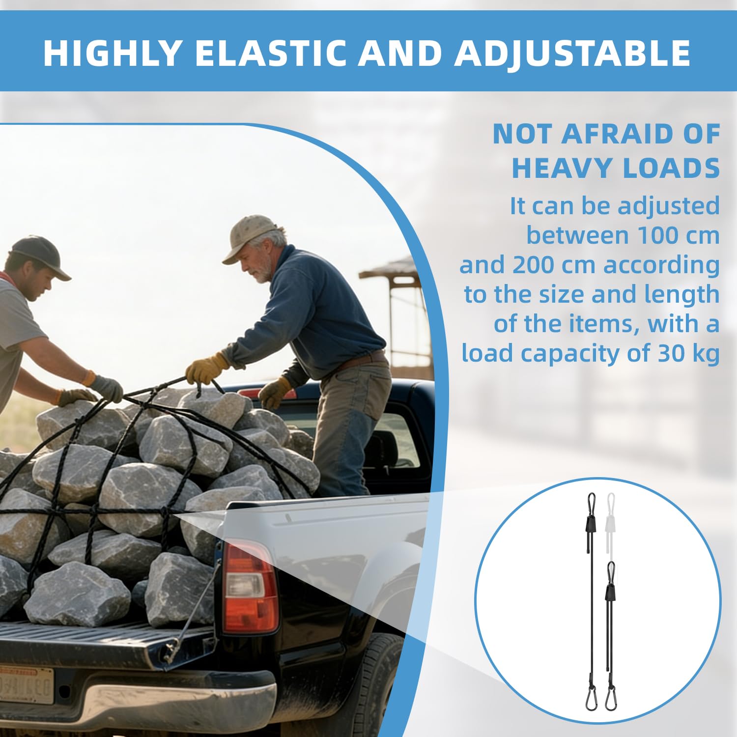 Pulpos Elásticos Ajustables, 4 Piezas Pulpos Elasticos con Gancho 100 cm, 2,6 Veces Más Flexible Cuerda Elástica con Gancho para Transporte de Equipaje, Toldos, Cajas de Carga, Camping, Negro