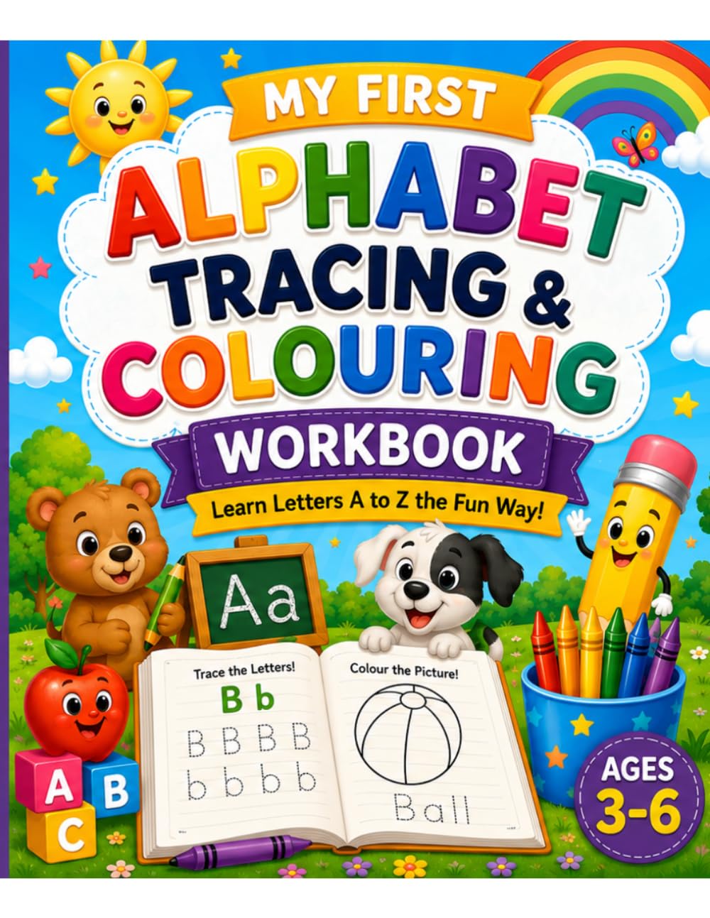 Alphabet Tracing And Colouring Book