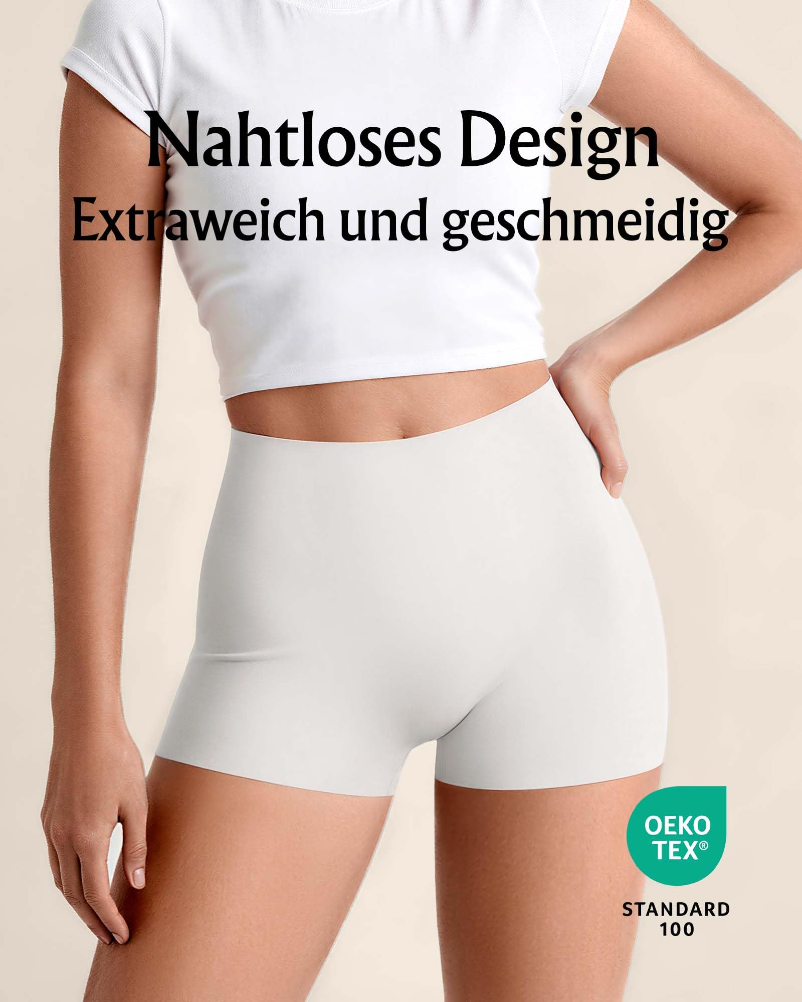 SHARICCA Boxershorts Damen Nahtlos Weich Unterhosen Damen Hohe Taille Radlerhose Hotpants Unterwäsche Boxershorts Seamless Mehrpack XS-XXL