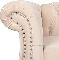 Vista 77 de RARZOE Moderno juego de sofá de 2 piezas, naranja, espuma, sofá biplaza y sofá Chesterfield