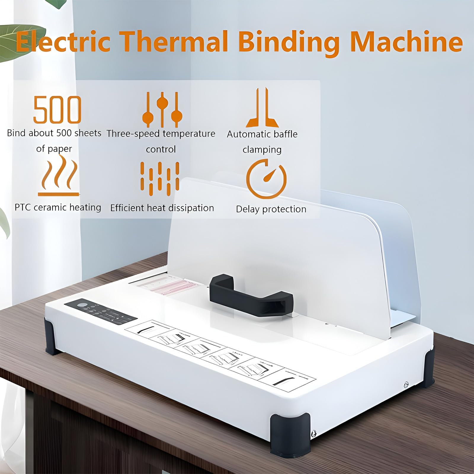 Encuadernadora eléctrica de fusión en caliente de 300 W – 50 mm de grosor, 3 ajustes de temporizador para oficina, negocios y escuela en casa, ideal para encuadernación profesional de documentos