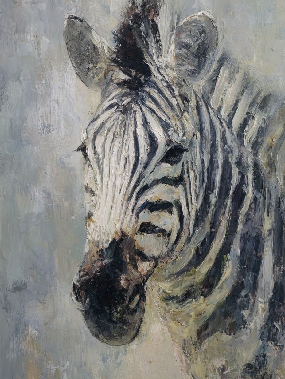 WANGWANGMIAO Paint by Numbers for Adults Zebra,DIY Painting by Numbers Kits on Canvas Hand Painted Artwork Gift Home Decoration 16x20inch，with Frame