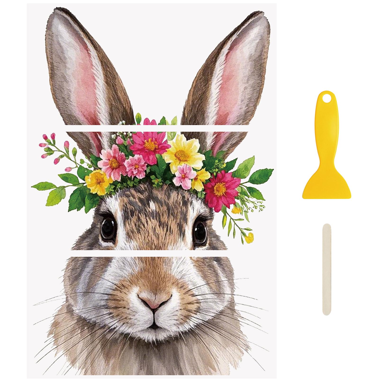 WANDIC 3 Sheets UV DTF Wraps Stickers,Rabbit Cup Decals Furniture Stickers Waterproof Transfers Window Decals for Glass and DIY Crafts — image 1