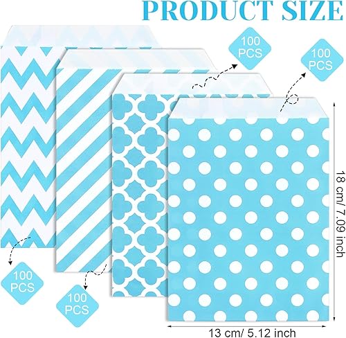 Miniatura 2 de Sweetude 400 bolsas de papel para galletas a granel de 5 x 7 pulgadas, bolsas planas pequeñas para bufé de dulces para Pascua, Navidad, boda, baby