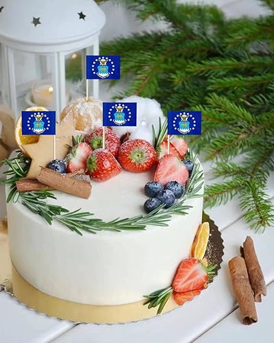 Miniatura 7 de 100 banderas de la Fuerza Aérea de Estados Unidos de Estados Unidos, palillos de dientes, mini banderas pequeñas de Estados Unidos para cupcakes,