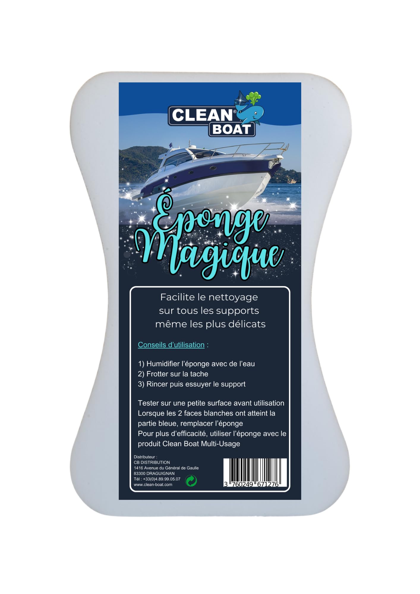 Kit de nettoyage 2L Clean Boat Multi Usage | Nettoyant, Détachant, Dégraissant, 1 vaporisateur + 1 éponge magique + 1 chiffon microfibre