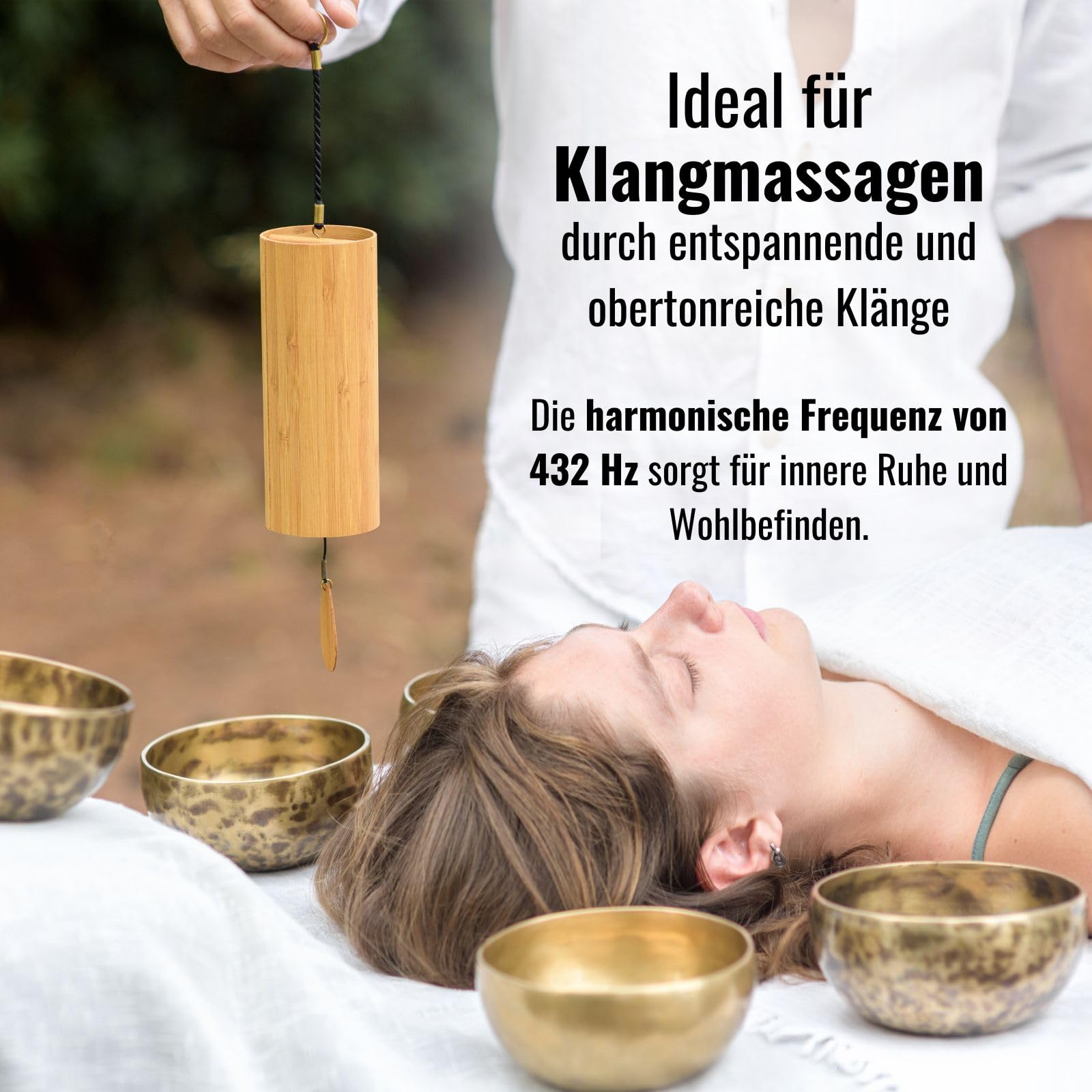 Koshi Klangspiel Wasser - Aqua Windspiel - Wind Chime Bambus - Für Yoga Meditation Garten