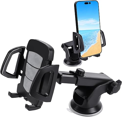 UHFaFi Soporte de teléfono para automóvil, soporte de teléfono para camión, tablero, parabrisas, para todos los automóviles, súper ventosa, soporta