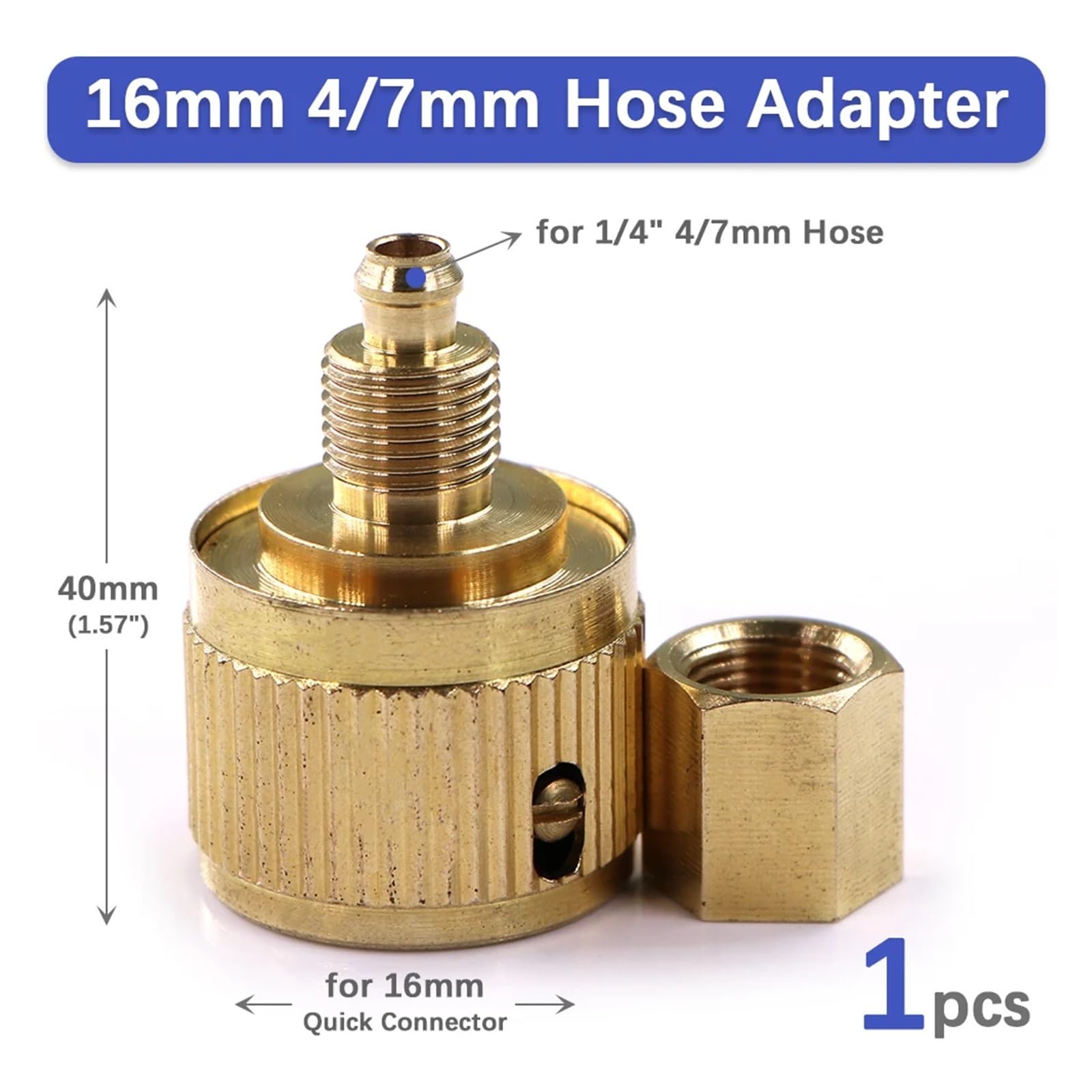 1/10.2 cm 4/7 mm mosiężny adapter węża kolczastego z szybkozłączką 16 mm złączka do nawadniania ogrodu łącznik złącze rura nawadniająca przedłużacz rury IDGTTLDF