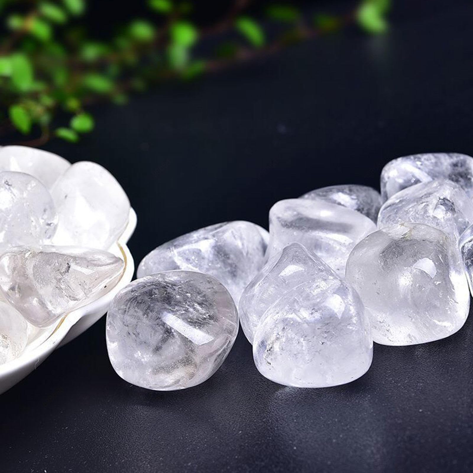 500g Naturales a Granel Cristales Caídos Piedras Rocas - Juego de Cristal Curativo de Piedras de Cuarzo Pulido para Decoración del Hogar, Regalos de Reiki,Clear Quartz-20-30mm