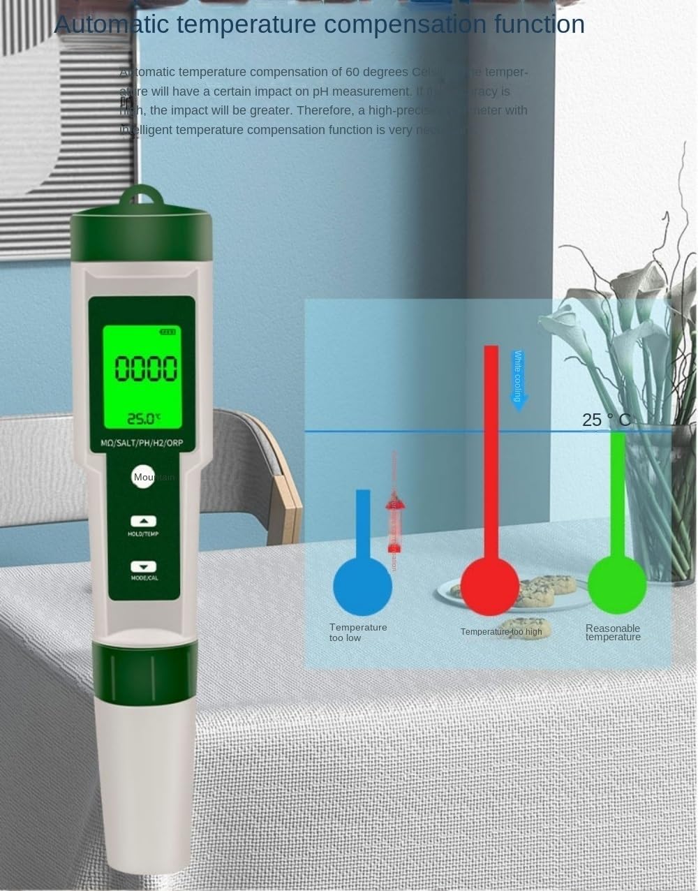 Pluma de Prueba de Calidad del Agua 10 en 1, probador de Agua con electrodo de Alta sensibilidad