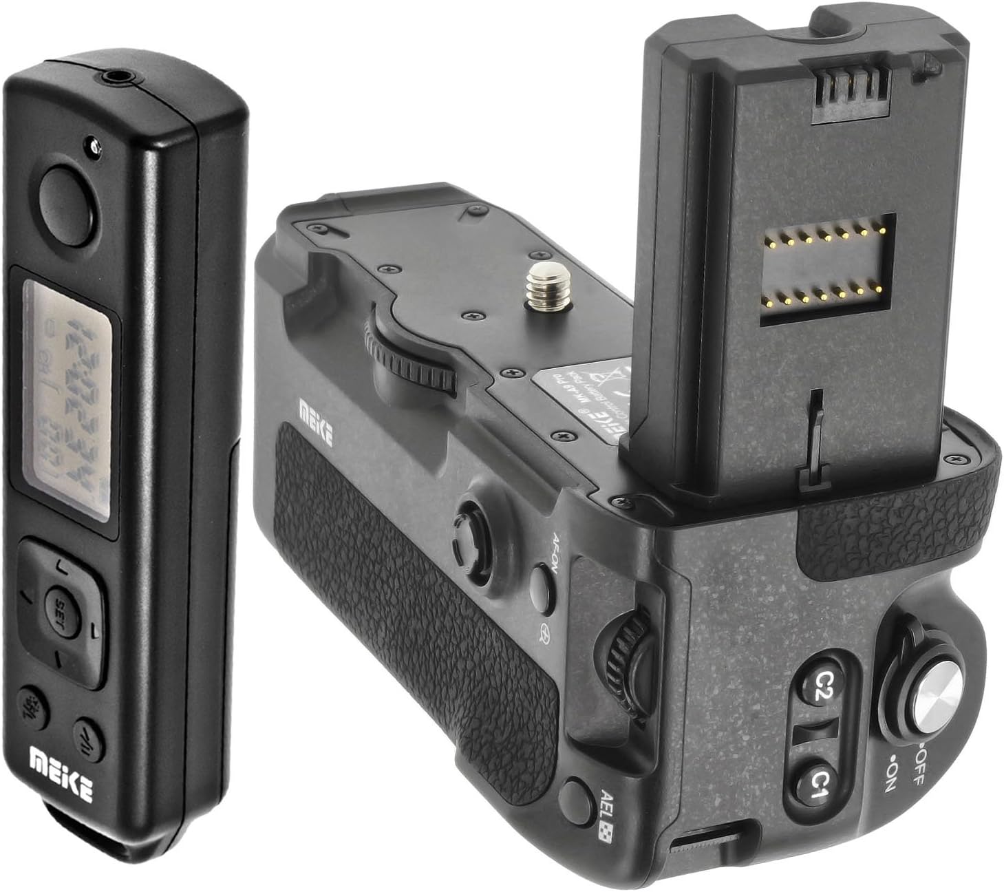 Meike battery grip, battery grip for Sony Alpha A9 A7rIII, replacement for Sony VG-C3EM,including shutter release remote control with 2.4 GHz radio frequency, MK-A9 Pro