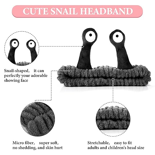 Miniatura 2 de Diadema de lavado facial, bandas para el cabello de palmera y caracol, diademas de maquillaje para mujer, de dibujos animados, de forro polar,