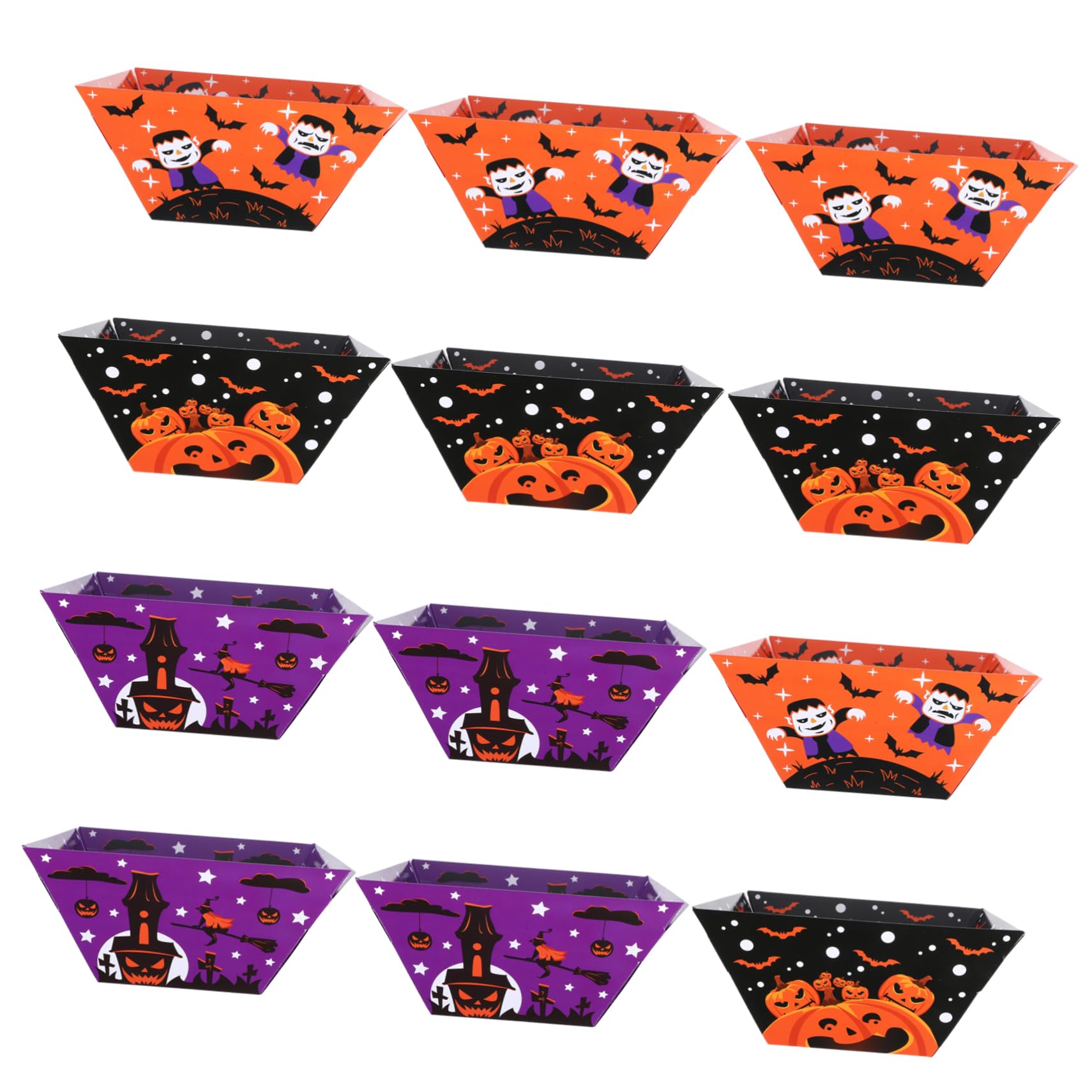 VOSAREA 36pezzi Scatole Snack Per Halloween Contenitori Per Popcorn e Dolci Design Compleanni e Confezione
