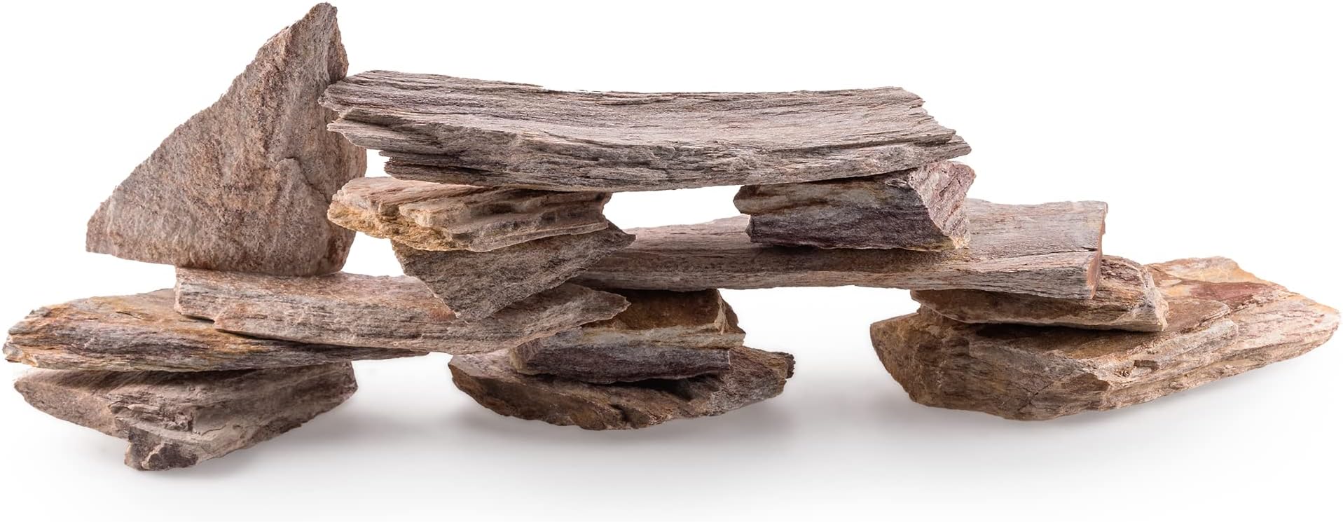 TM Aquatix Aquarium Rock Fish Tank Stones Natural Decoration Slates for Caves Shelters - Improves Water Parameters (10kg, Rainbow Rocks)