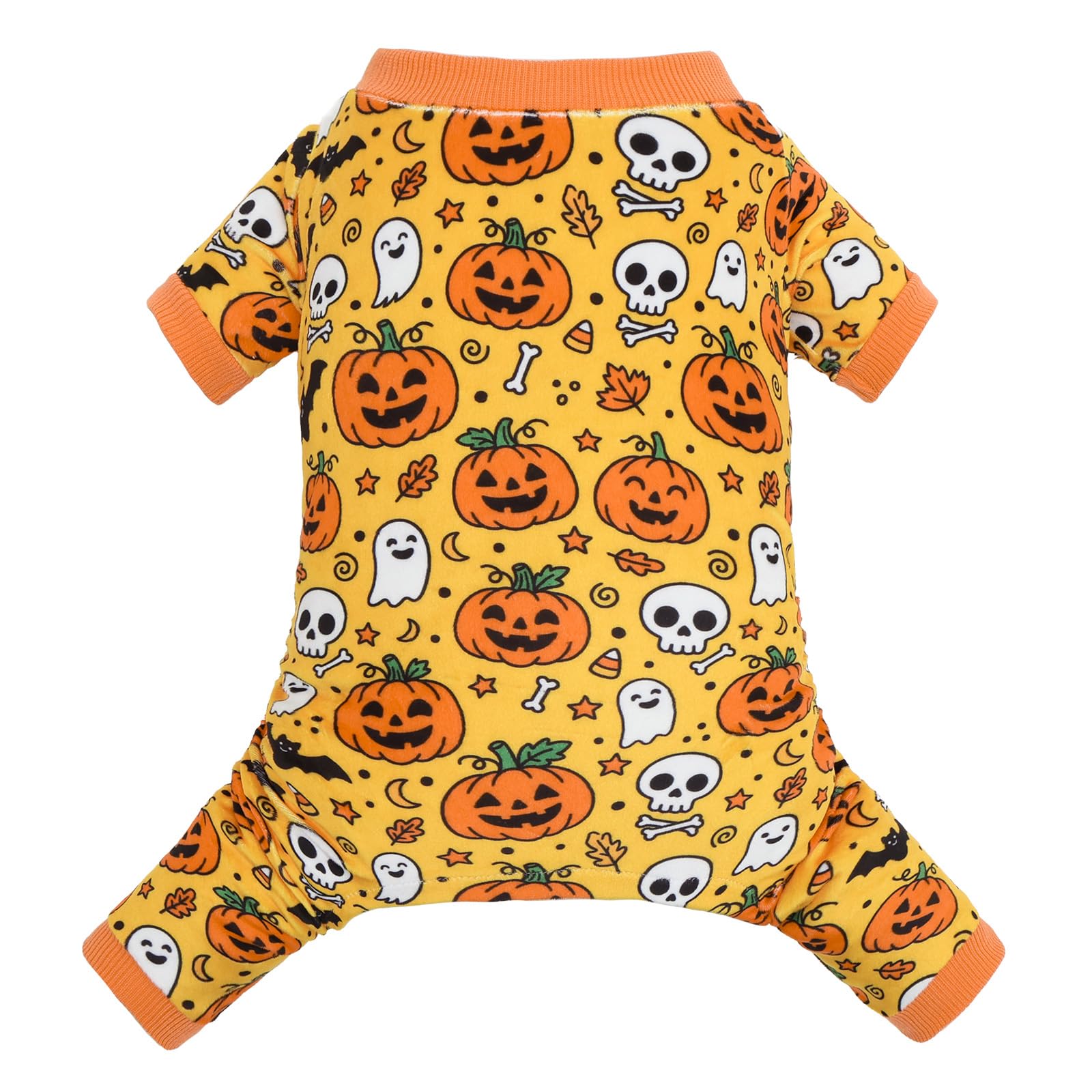 CuteBone Small Dogs Outfit Soft Puppy Onesies Pjs Halloween Dog Pajamas Pet Coat Cat Apparel Comfy Doggie Jumpsuit Bodysuit for All Seasons P347L