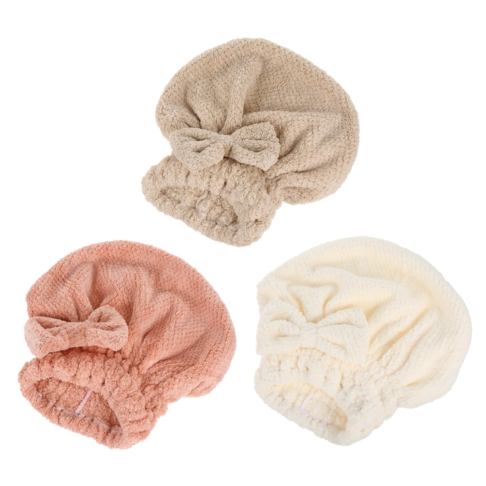 Serviette pour cheveux en polaire absorbante lot de 3 pièces pour le bain des femmes
