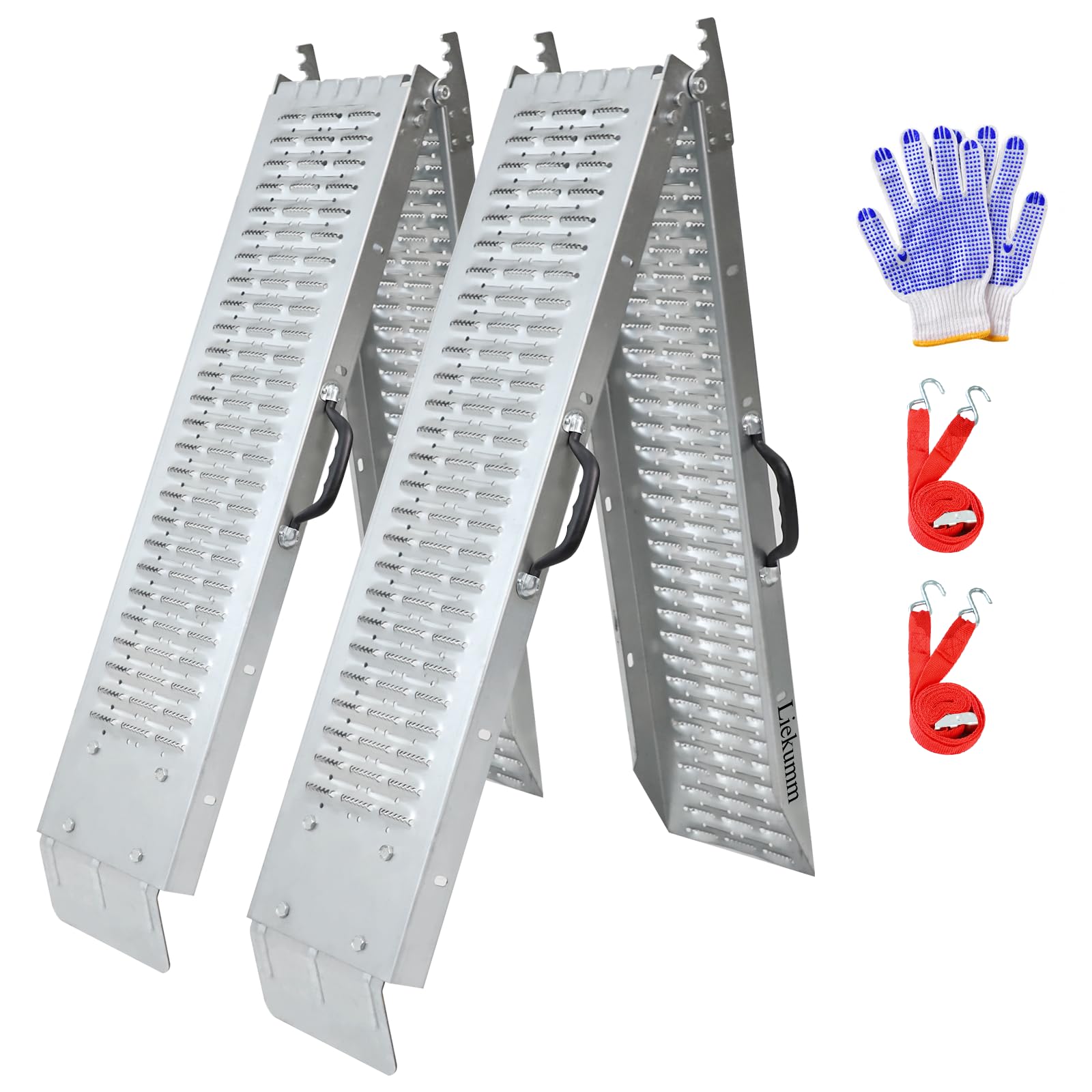 LIEKUMM 74" L x 8.7" W Steel Folding Loading Ramps for Pickup Trucks, Motorcycles, ATVs & Lawn Mowers, Heavy Duty 880 lbs Truck Bed Ramps 2-Pack with Anti-Slip Surface