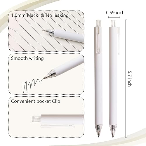 Miniatura 5 de CRYLLIS Bolígrafos a granel, paquete de 100 bolígrafos negros, bolígrafos de tinta negra para escritura suave, sin manchas, suministros de oficina,