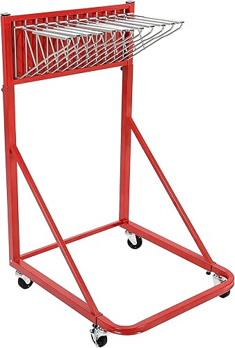 KUAFU Estante de almacenamiento móvil Blueprint con 12 soportes de pivote ajustables de altura y longitud, acero recubierto de polvo, organizador de