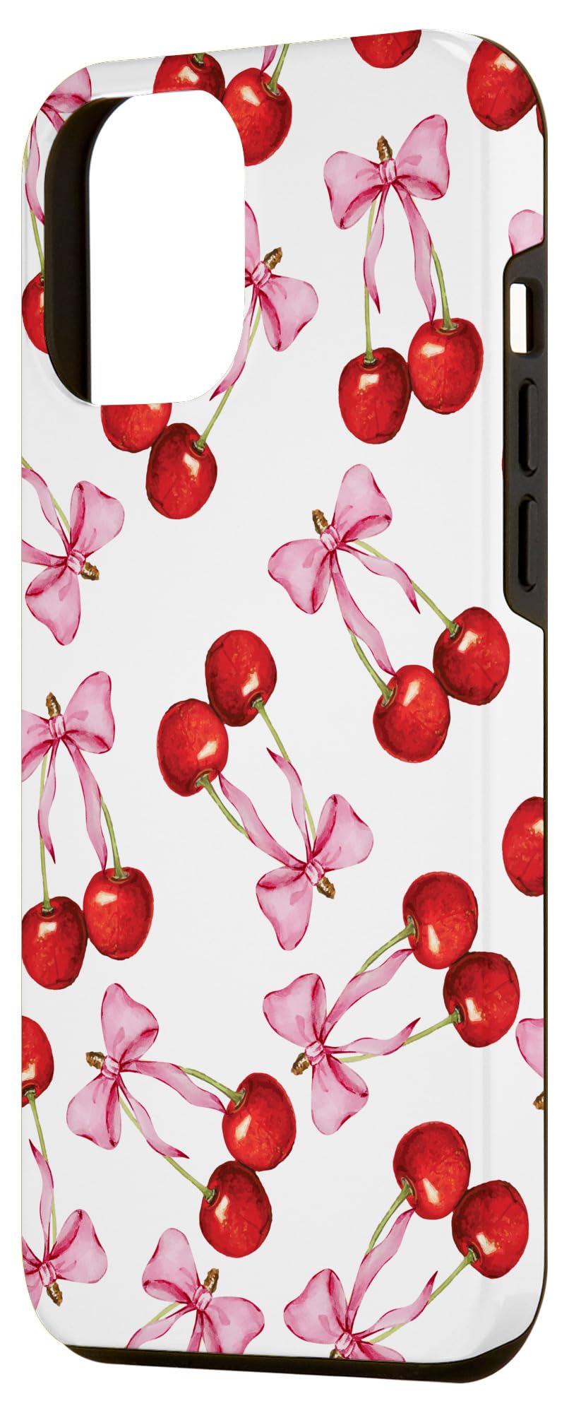 iPhone 15 Pro Max Cherry Pink Bow Coquette Cute Soft Girl Aesthetic Case