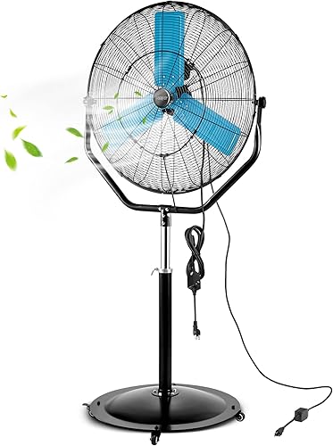 Miniatura 2 de pasapair Ventilador de pedestal industrial de 30 pulgadas para exteriores, ventilador de refrigeración impermeable IPX5 para patios, ventilador