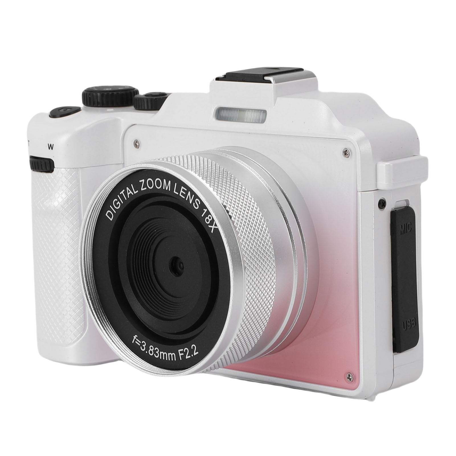 CCYLEZ Kamera Cyfrowa 5K do Fotografii, 80MP Travel Vlogging Camery, Wi -Fi 18X Zoom Retro Camera, Auto Focus Vintage Aparaty z 3 -calowym Ekranem, z Paskiem Ręcznym (gradientowy różowy)