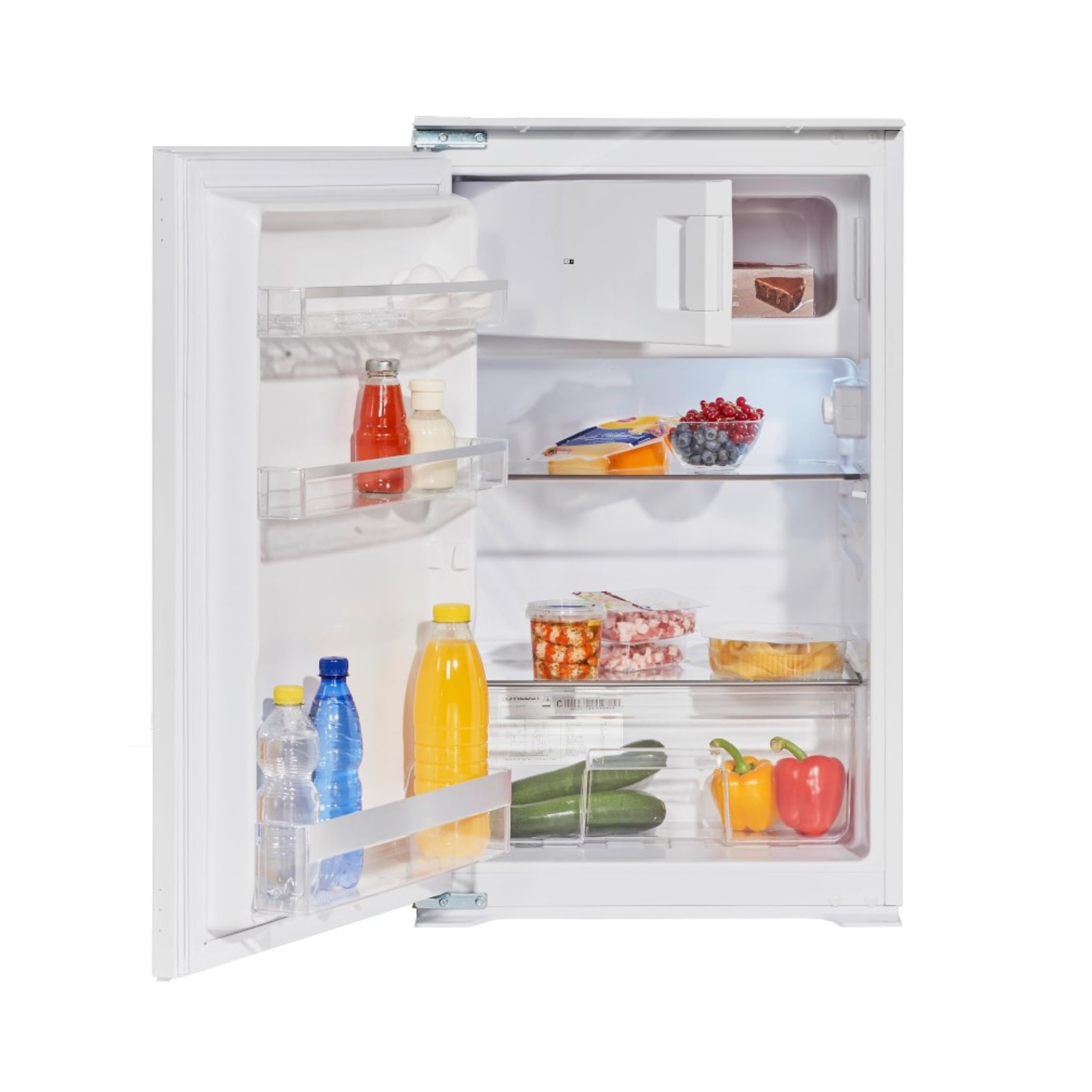 Wolkenstein WKS125.4EEB Einbaukühlschrank mit Gefrierfach | 118 Liter Nutzinhalt | 4 Sterne gefrierfach | Wechselbarer Türanschlag | LED Beleuchtung | 39 dB | 54 cm Breite | Weiß