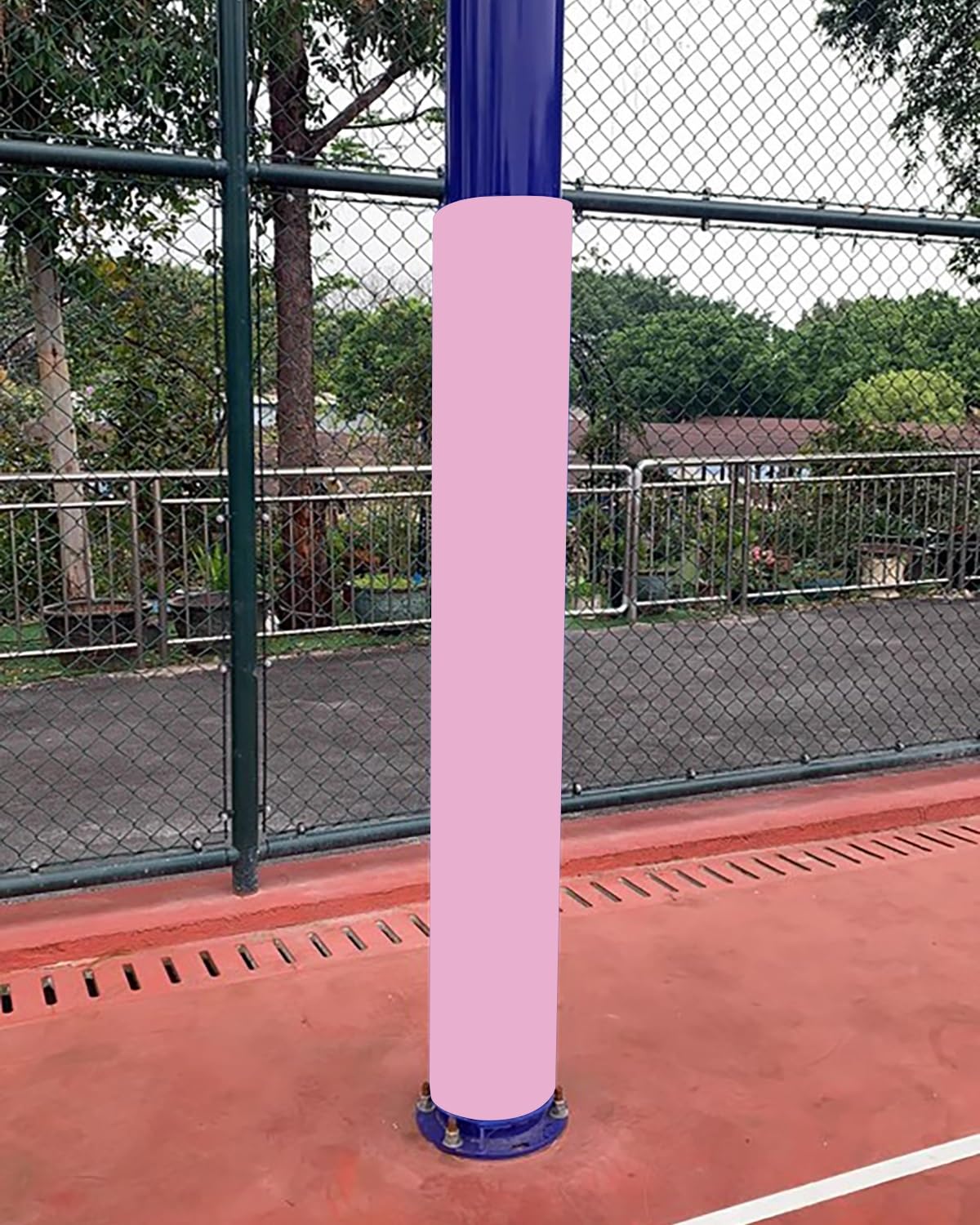Elitix Wrap Around Basketball Pole Pad with Velcro Straps, Awning Poles Protective Padded for Garage Gym Playground Collision, Portable Round Pole Padding(Pink,Dia 14cm(140mm))