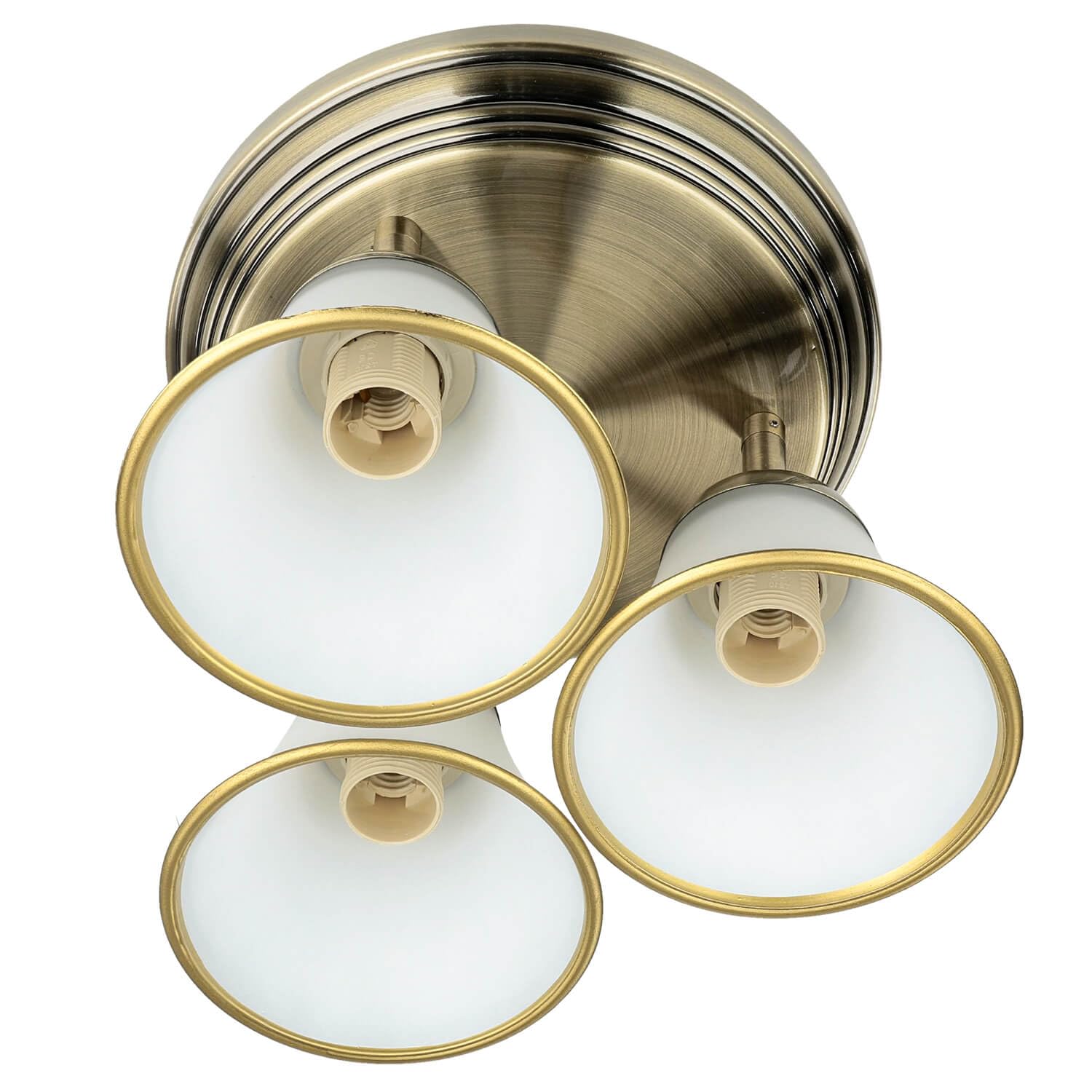 Licht-Erlebnisse Elegante lámpara de techo en bronce 4xE14 giratoria Art Nouveau lámpara de techo salón dormitorio cuarto de baño