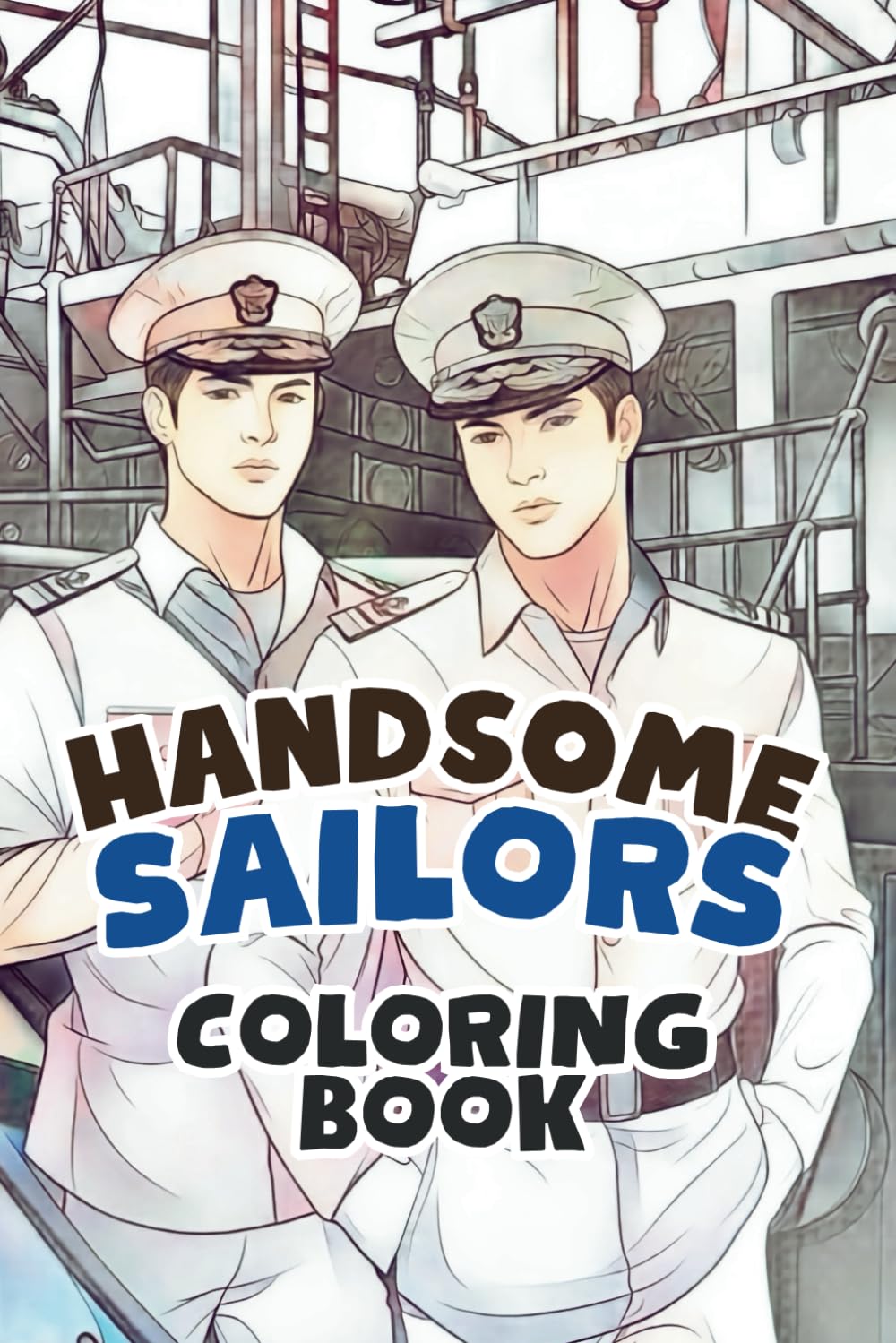 Handsome Sailors Coloring Book: Stress Relief Activity Gift for Seafarers, Marine Engineers, Ship Captain
