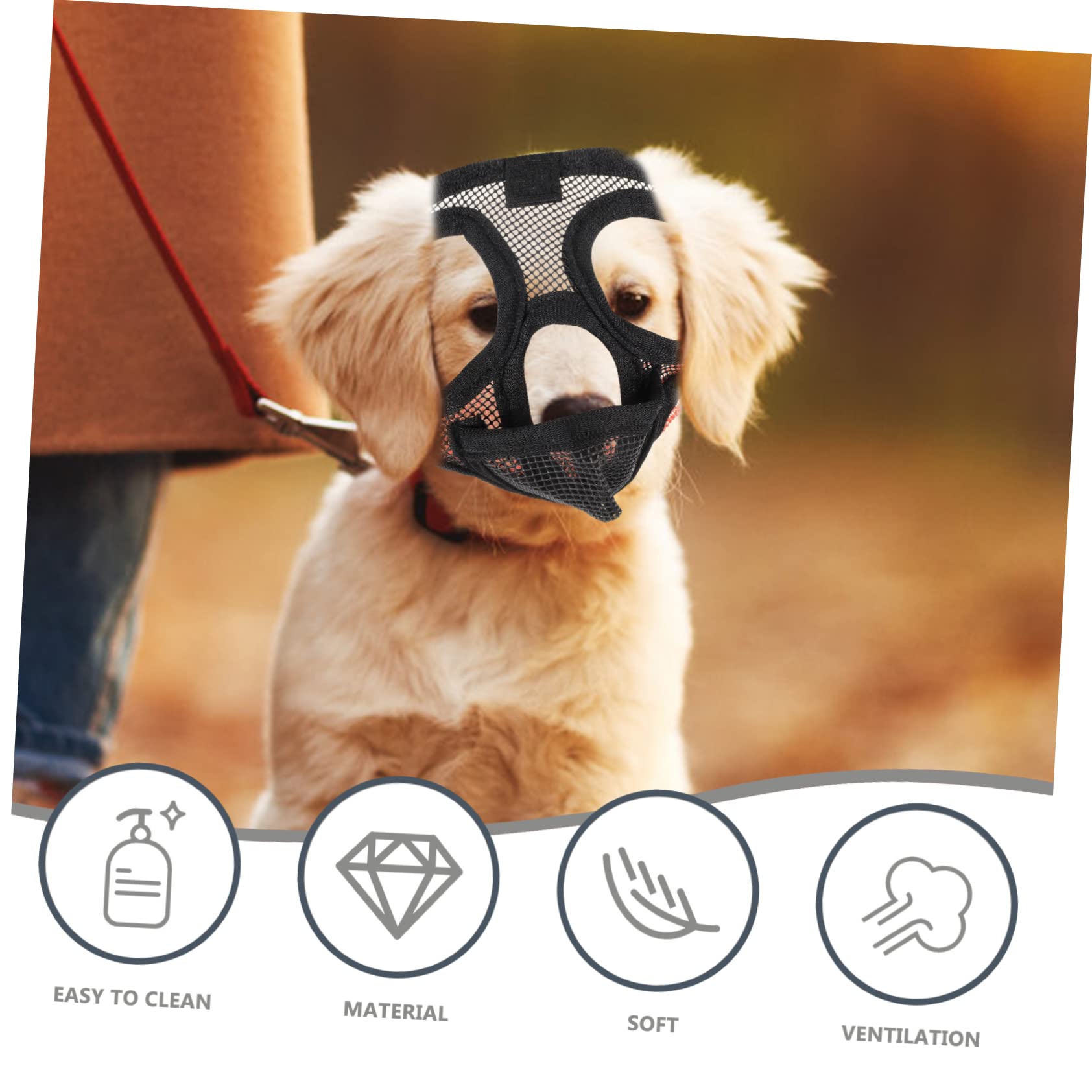 Toddmomy 5 Piezas Bozal Pequeño para Perros Bozal Portátil para Perros Boca De Mascota Máscara De Mascota para Bozal De Bulldog De Malla De Polivinilo Suave Cuerda