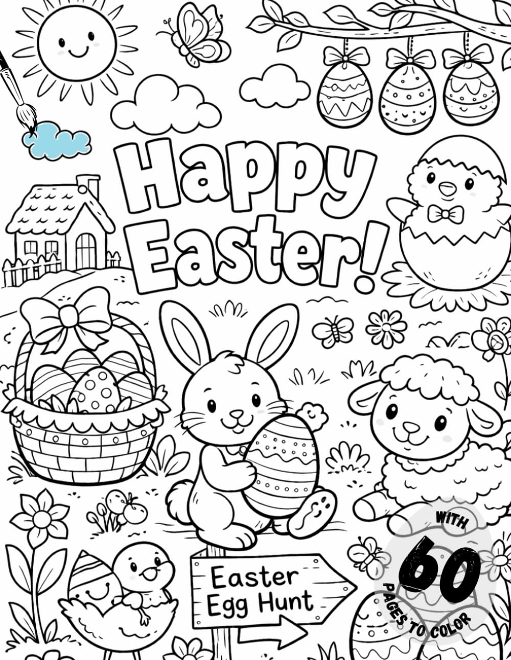 Happy Easter Coloring Book for Kids: Fun and Cute Easter Coloring Pages for Kids Ages 3–6