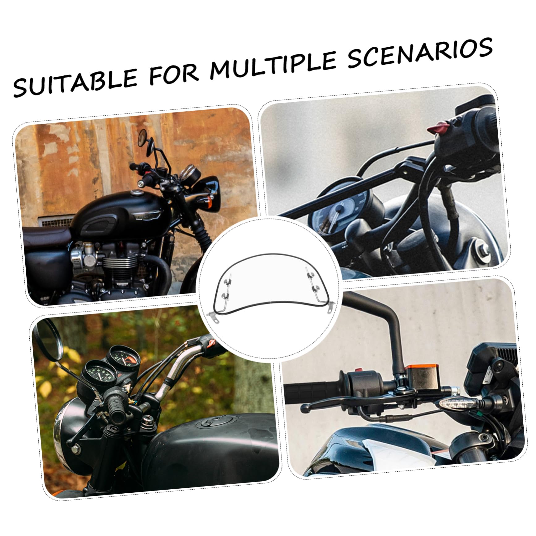 VALICLUD Deflettore Antivento per Moto in Plastico, Parabrezza Anteriore Retrò per Scooter Elettrico, Migliora Comfort di Guida e Riduce la Turbolenza