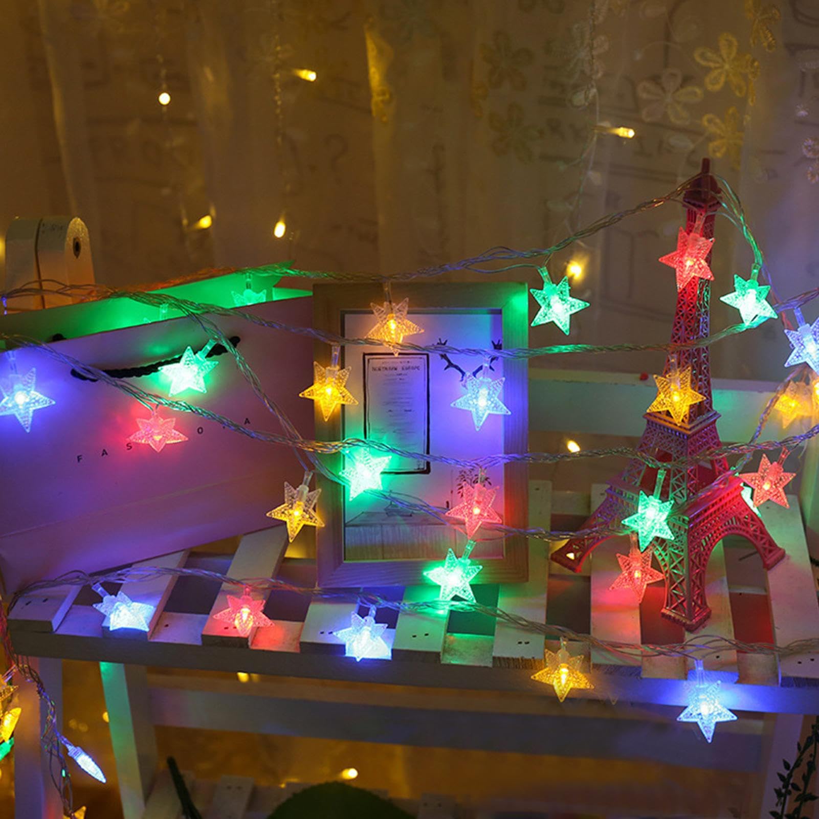 Erconsso Stervormige Feeërieën Verlichting,20 LED Sterren