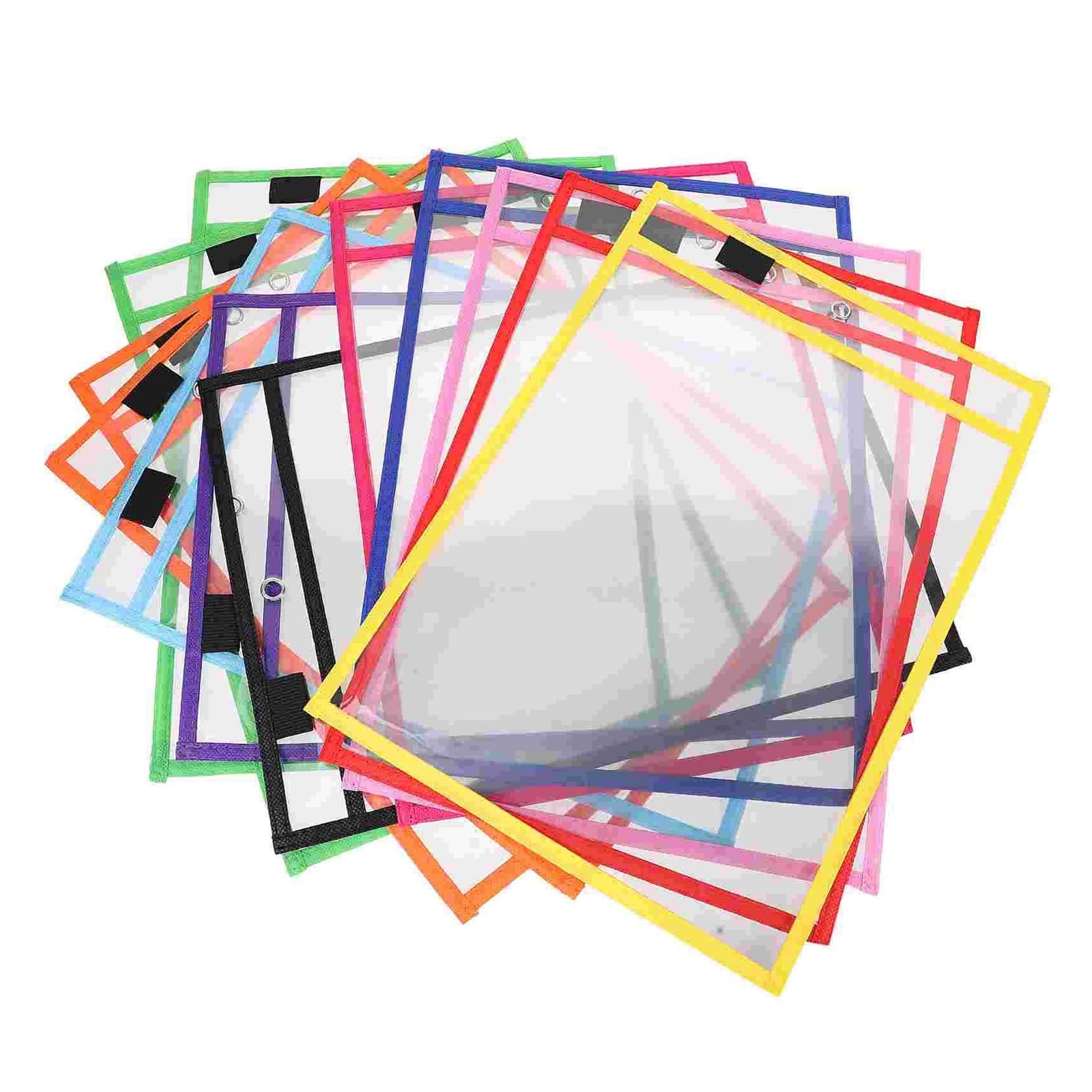 Cartelline Trasparenti 12 tasche trasparenti cancellabili a secco, maniche for pulire, cartelle in PVC, borse portaoggetti, coperture impermeabili for di file
