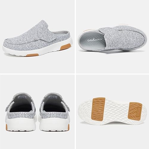 Miniatura 2 de OrthoComfoot Zapatos ortopédicos transpirables para caminar, zapatos casuales de lona con soporte de arco para fascitis plantar, cómodos mocasines