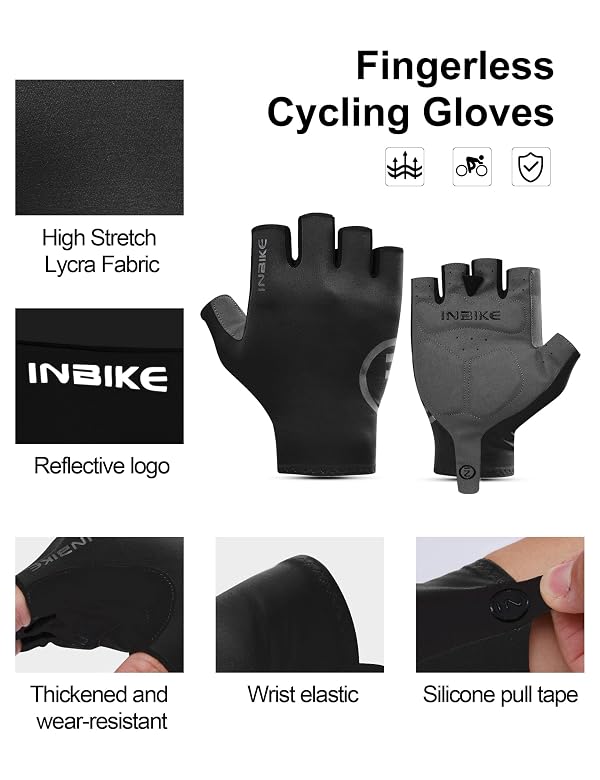 INBIKE Cycling Gloves for Men Women, Breathable Bike Gloves Lightweight Half Finger Biking Glove Mountain Road Bicycle by INBIKE - Image 5