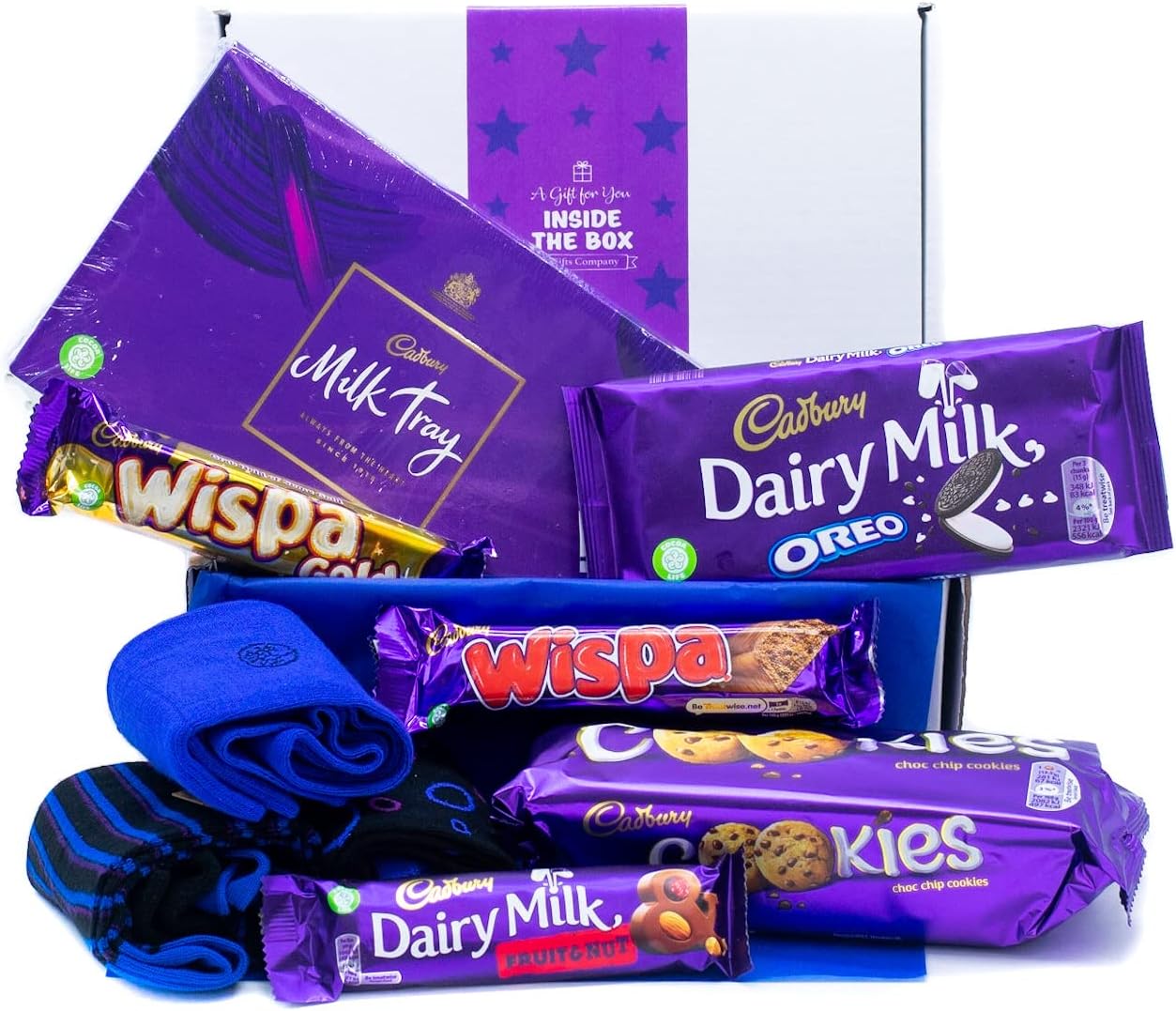 Inside the Box Gifts for Men Cadbury Chocolate and Bamboo Socks Gift