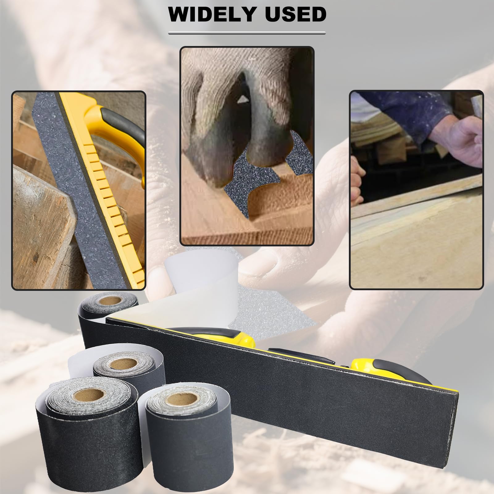 Silicon Carbide Sandpaper Rolls - 20 Yards, 4 Grits -6