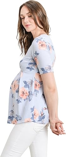 Miniatura 3 de Blusa de maternidad con peplum y pliegue frontal para que se note el embarazo