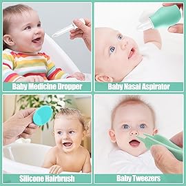 Baby Healthcare and Grooming Kit for Newborn Kids, 24PCS Upgraded Safety Baby Care Kit, Newborn Nursery Health Care Set, Baby Care Products (Green)