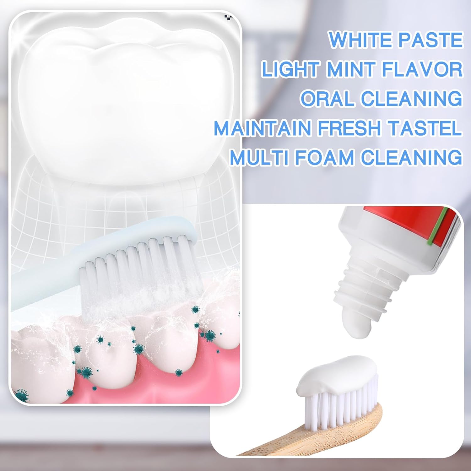 Mini Toothpaste Bulk Travel Size 0.35oz for Bad Breath, Helps Freshens Breath, Whitens Teeth Regular Disposable Mint Toothpaste for Home Hotel Office Camping - Image 3