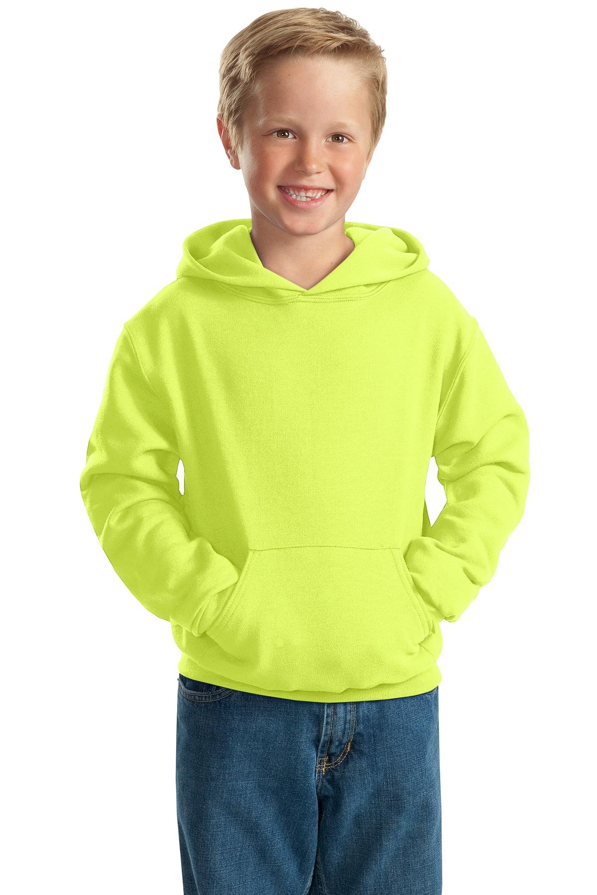 Jerzees Youth Pullover Hood, Safety Green, X-Large