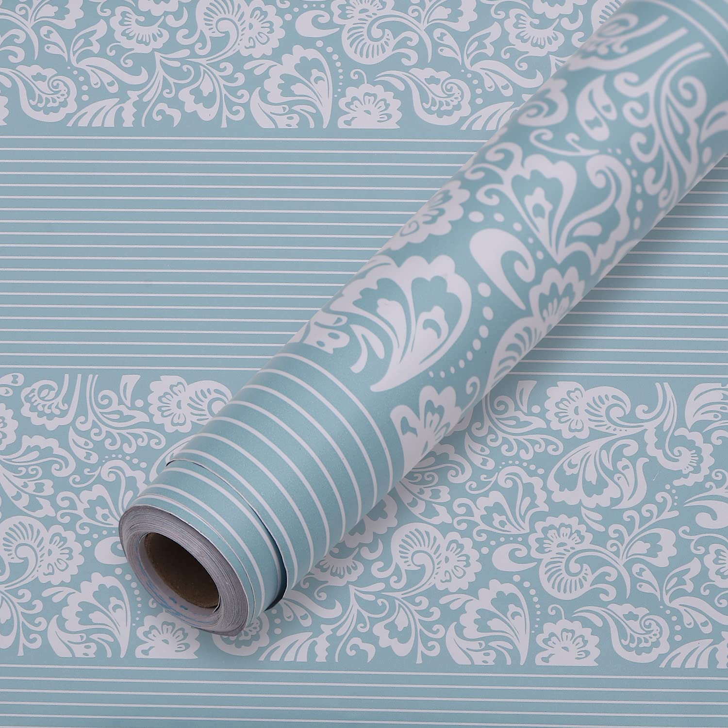 iSpace Self Adhesive 3D Printed Wallpaper (45 x 500 cm) (25 SFT) | Stylish Design Wall Stickers (Blue) (ISP-3)