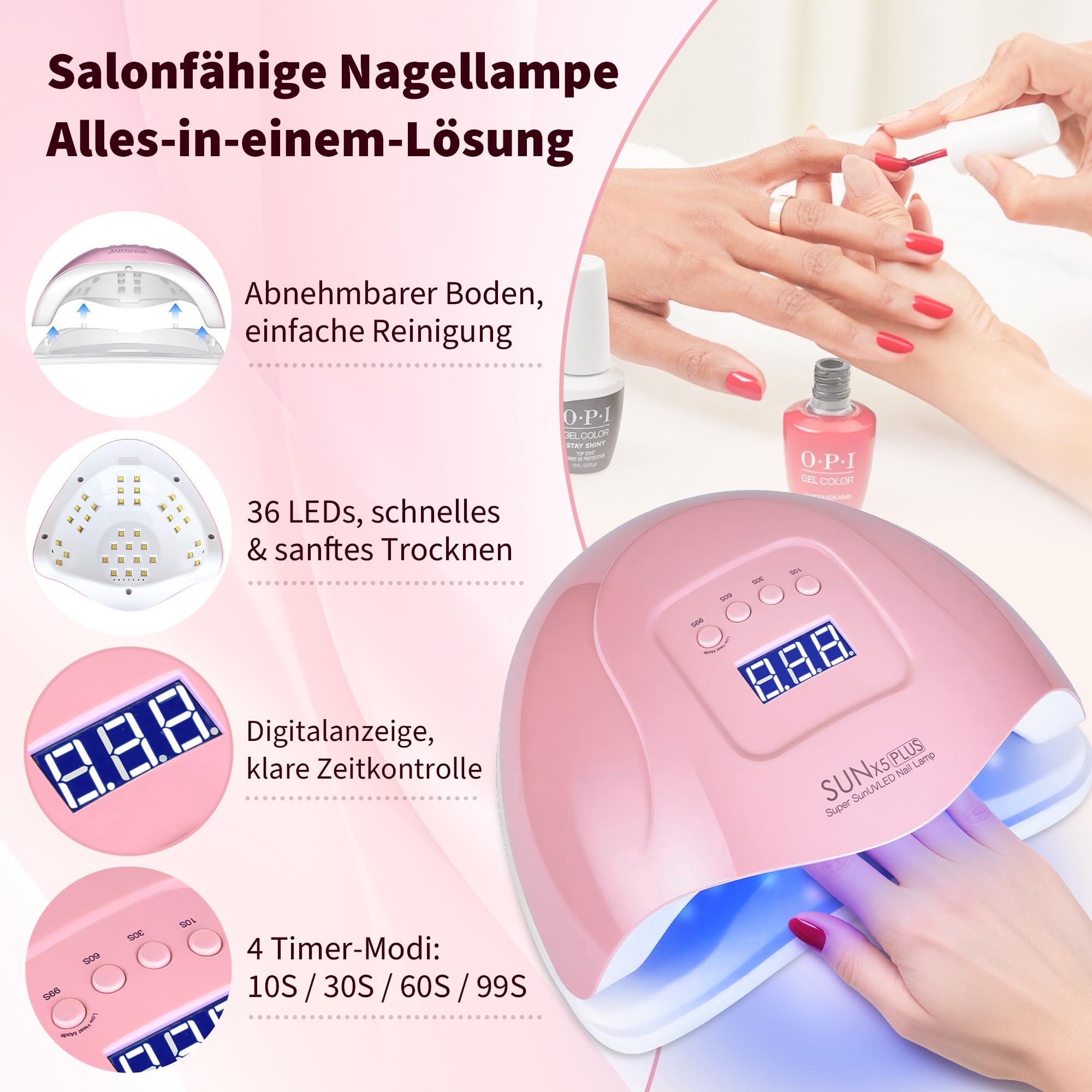 Image secondaire de Lampe UV LED 80W pour Manucure et Pédicure avec Capteur Infrarouge