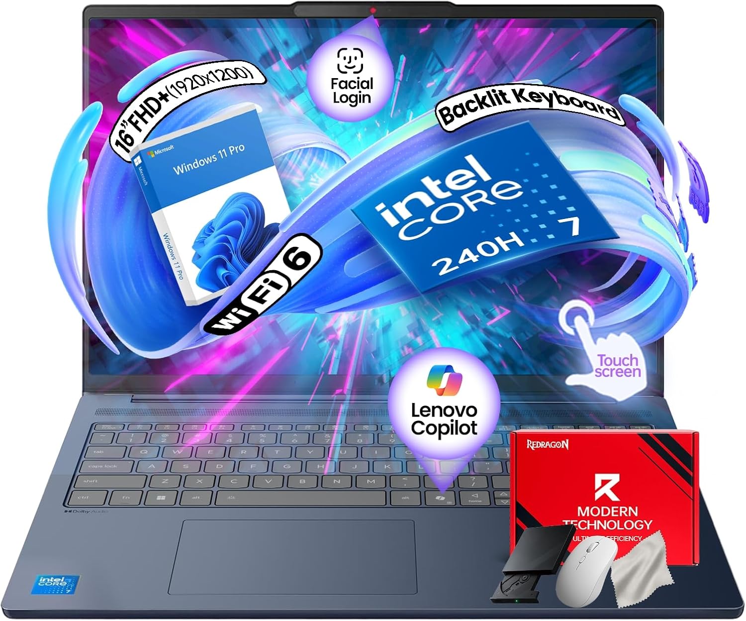 Lenovo IdeaPad Copilot+ Business Laptop – 16″ FHD+ Touchscreen – Intel 10-Core 7 2... Lenovo IdeaPad Copilot+ Business Laptop – 16″ FHD+ Touchscreen – Intel 10-Core 7 2...