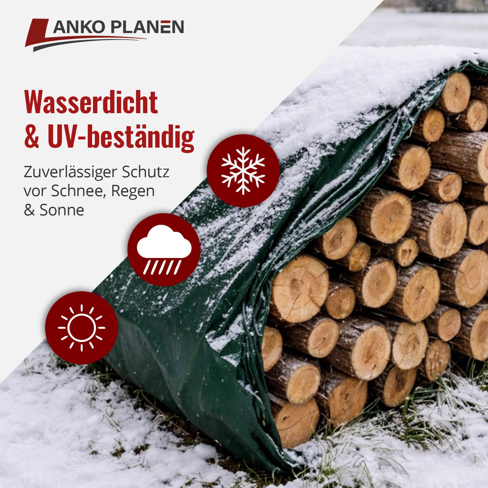 ANKO PLANEN PVC Plane 700g/m² - reißfeste LKW Plane & Abdeckplane matt - Wasserdicht, UV-beständig & wetterfest - grau - 2,5m x 3m